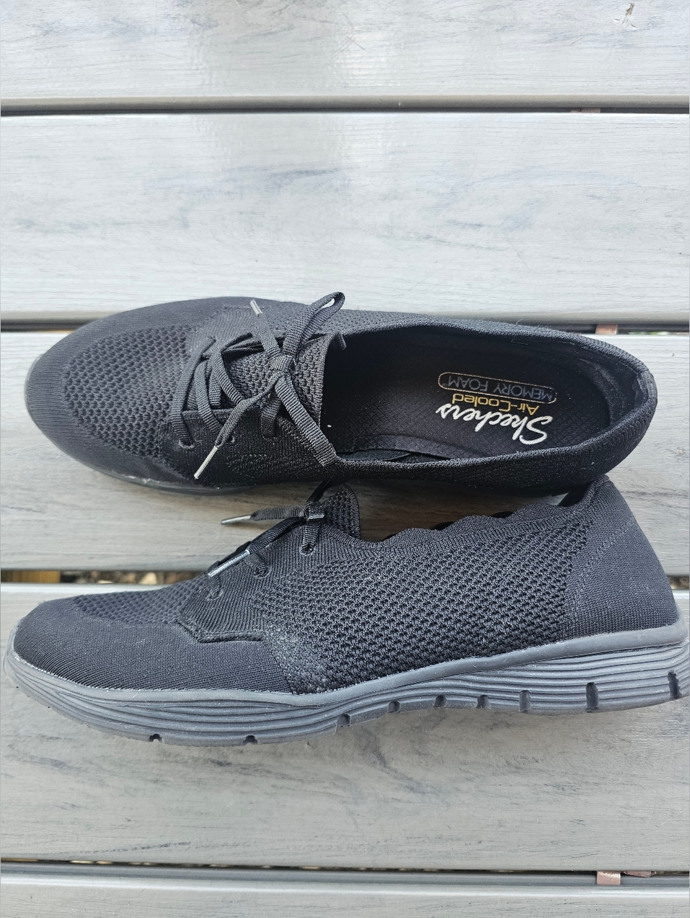 Skechers Washable Knit Slip On Shoes Seager In a Knit Black 12